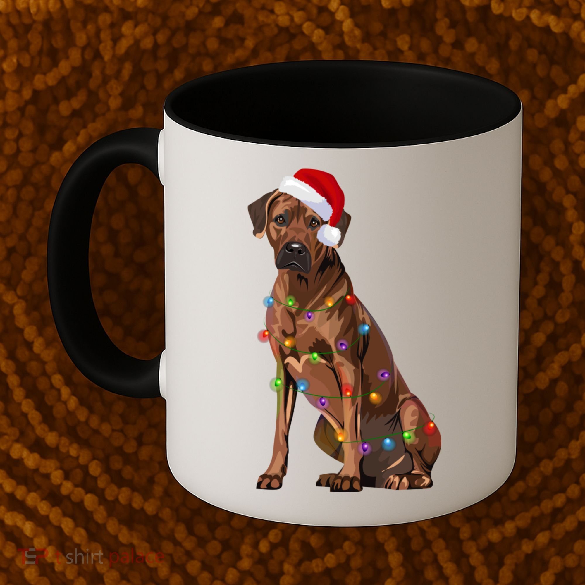Rhodesian Ridgeback Christmas Lights Xmas Dog Lover Coffee Mug