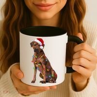 Rhodesian Ridgeback Christmas Lights Xmas Dog Lover Coffee Mug thumb 3