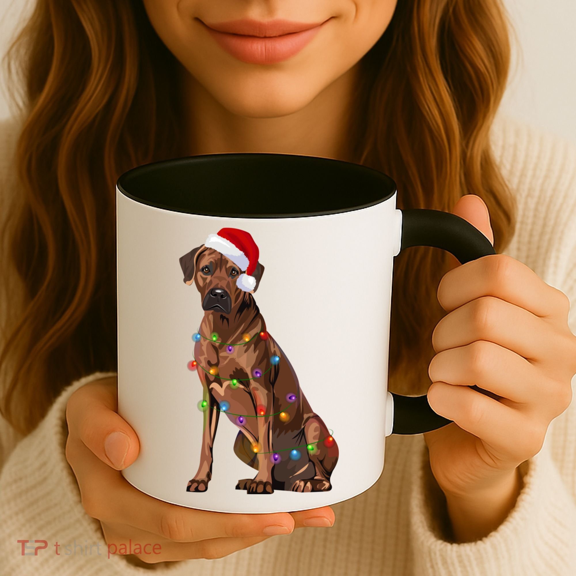 Rhodesian Ridgeback Christmas Lights Xmas Dog Lover Coffee Mug