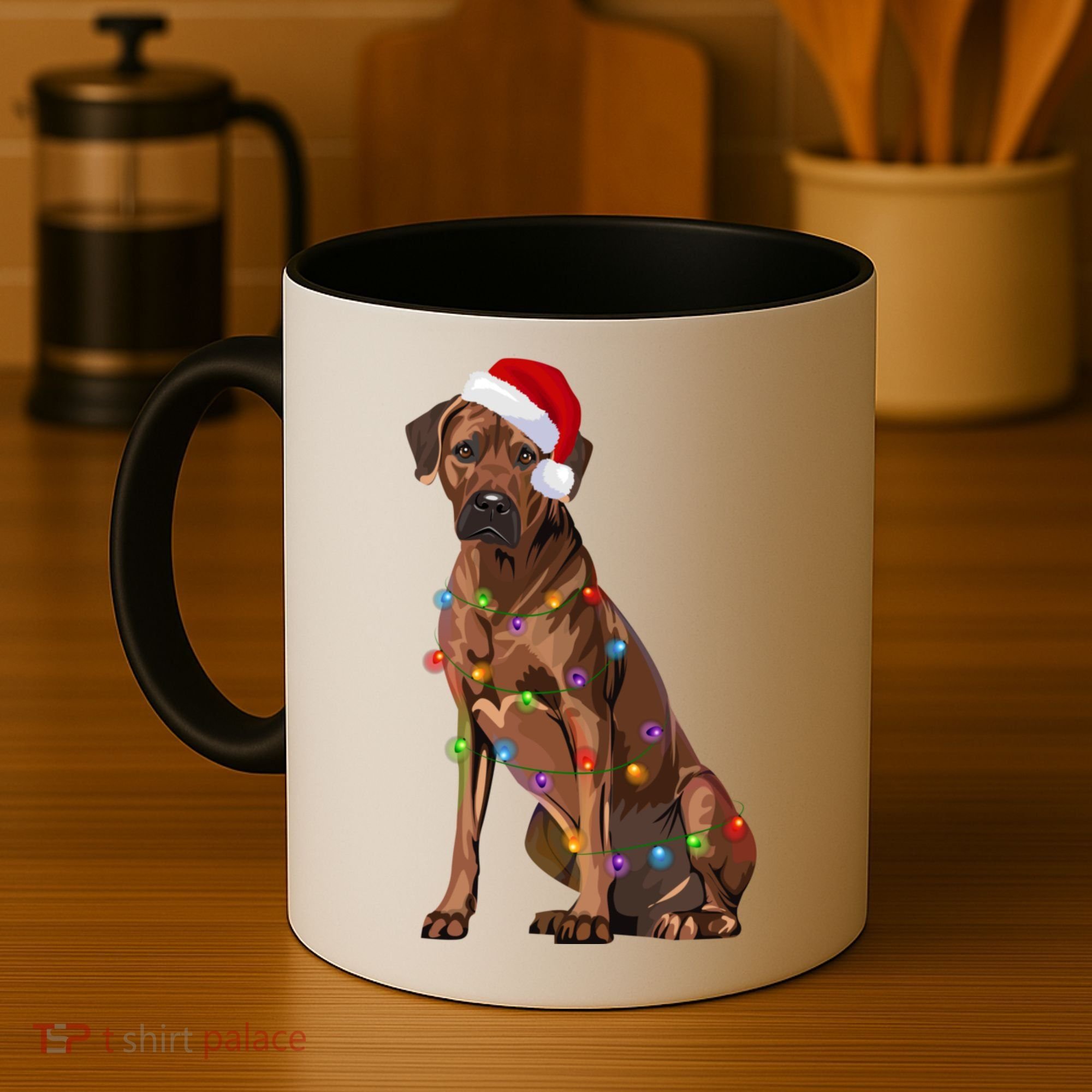 Rhodesian Ridgeback Christmas Lights Xmas Dog Lover Coffee Mug