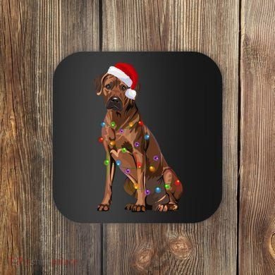 Rhodesian Ridgeback Christmas Lights Xmas Dog Lover Coaster