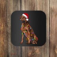 Rhodesian Ridgeback Christmas Lights Xmas Dog Lover Coaster thumb 0