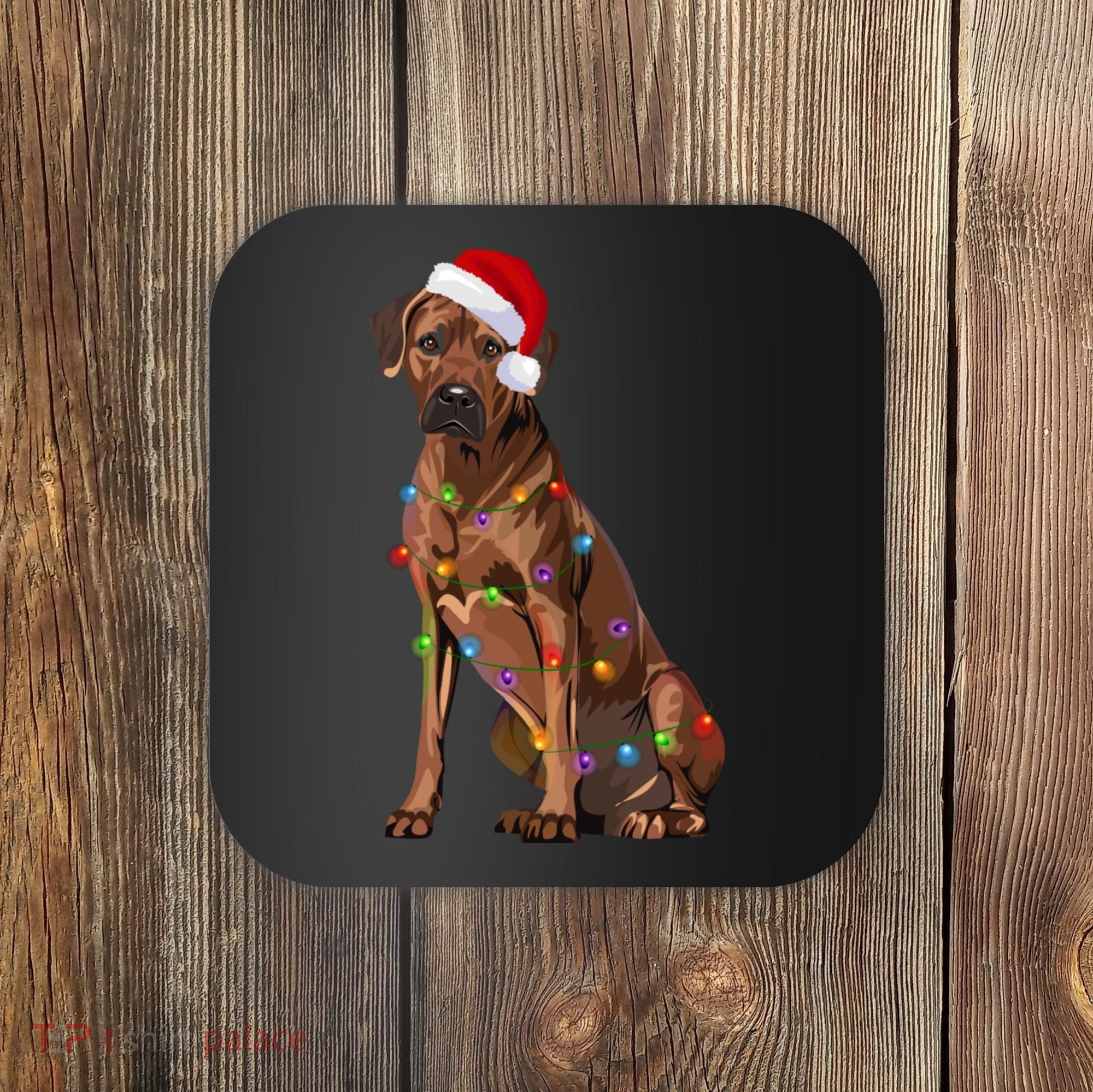 Rhodesian Ridgeback Christmas Lights Xmas Dog Lover Coaster