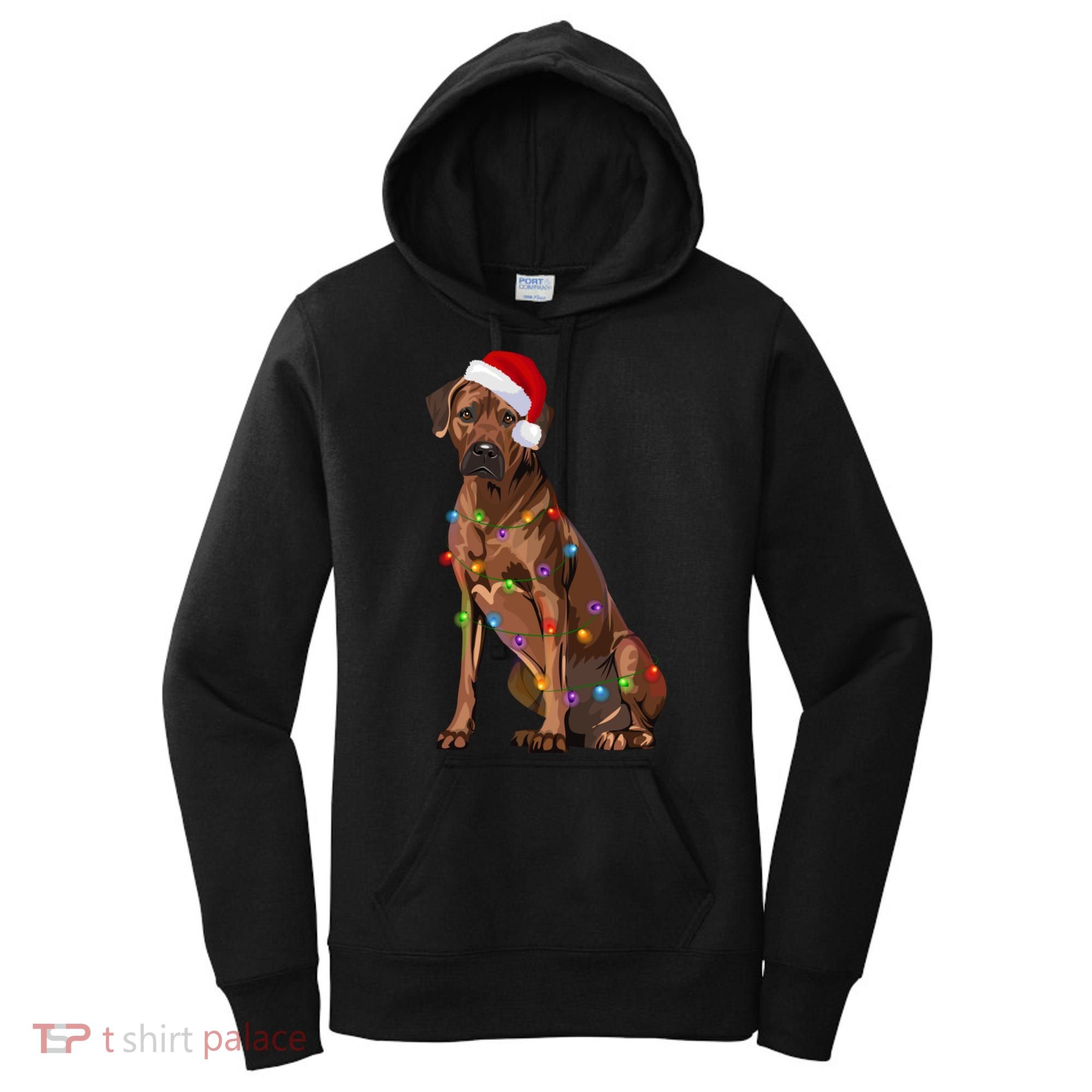 Rhodesian Ridgeback Christmas Lights Xmas Dog Lover Women's Hoodie