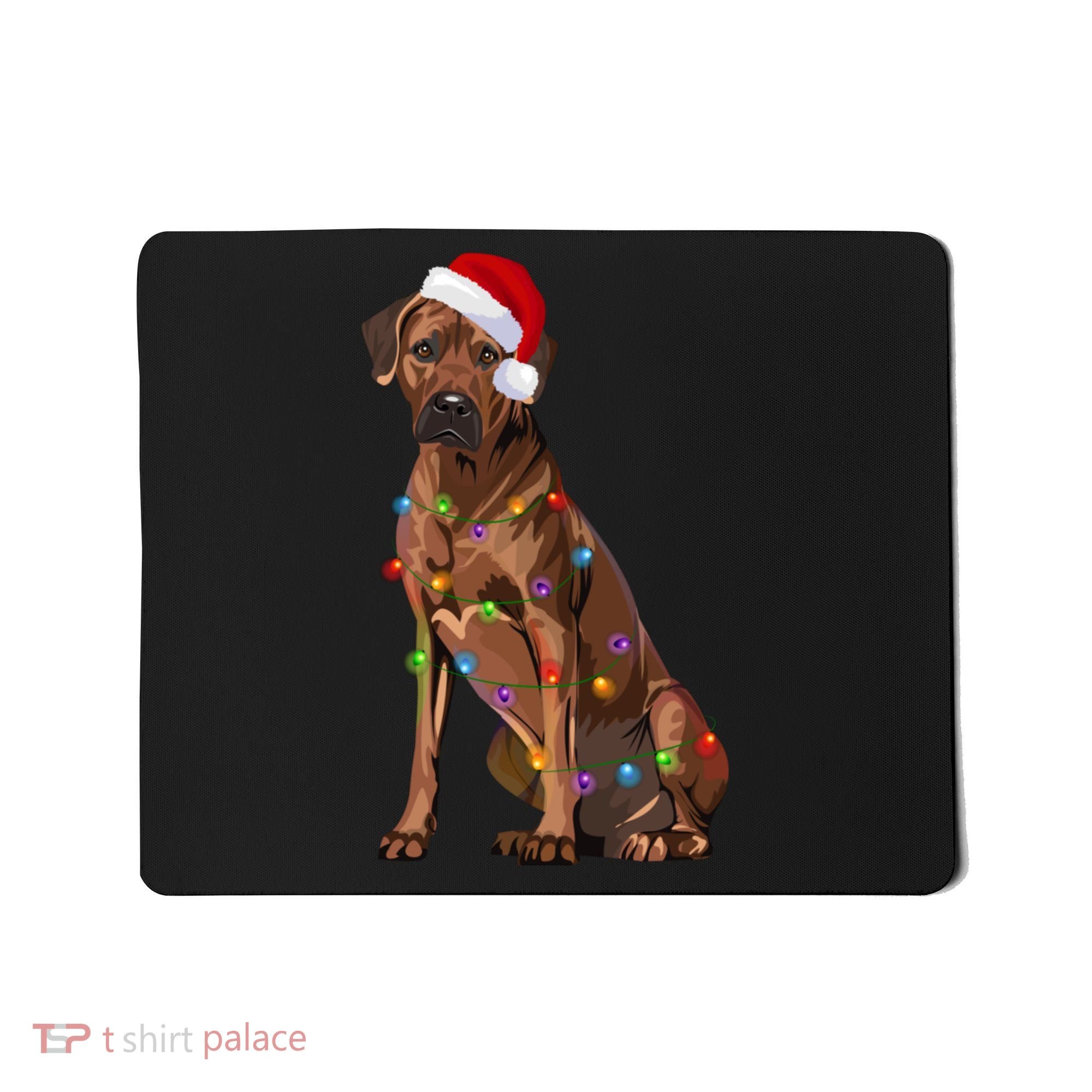Rhodesian Ridgeback Christmas Lights Xmas Dog Lover Mousepad