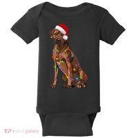 Rhodesian Ridgeback Christmas Lights Xmas Dog Lover Baby Bodysuit thumb 0