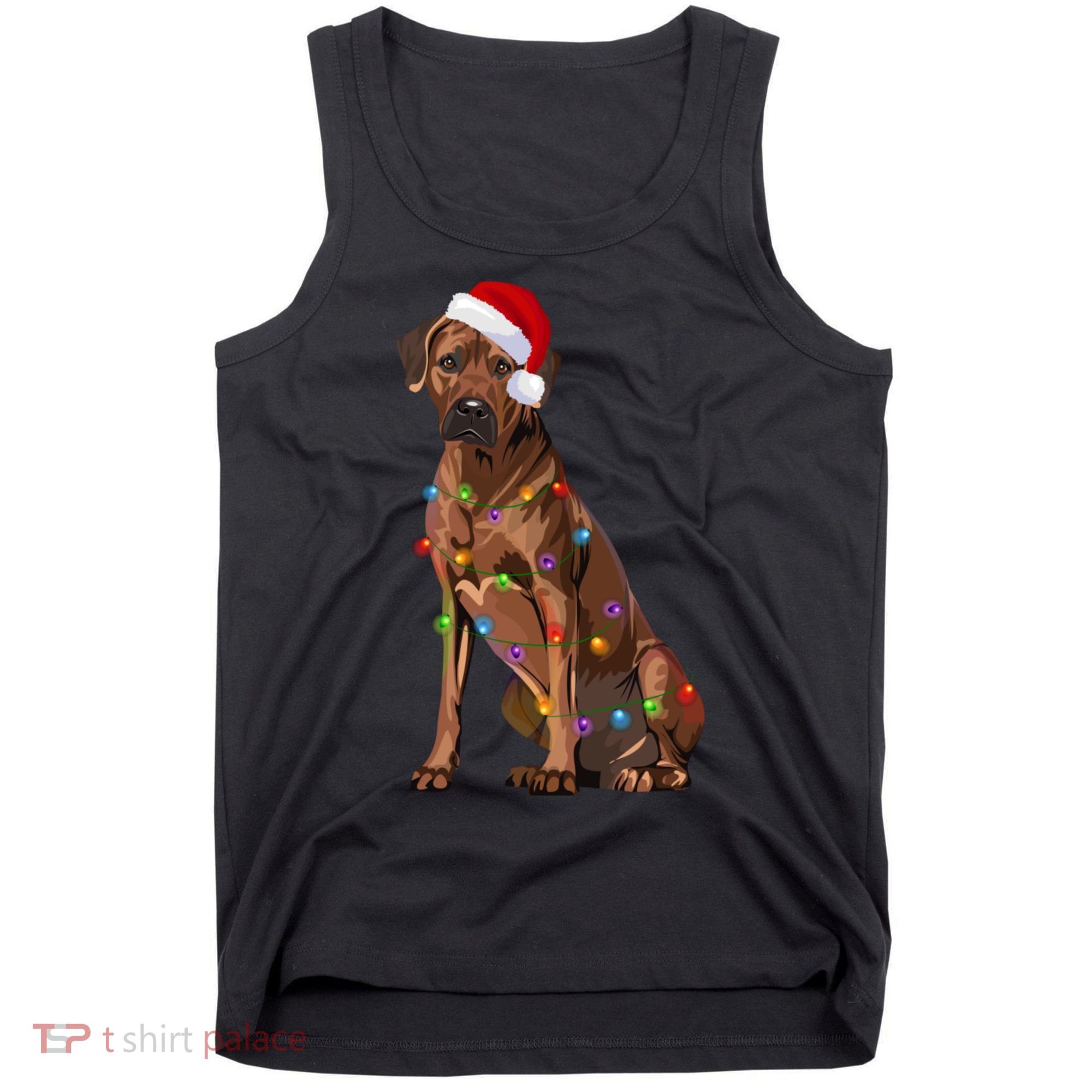 Rhodesian Ridgeback Christmas Lights Xmas Dog Lover Tank Top