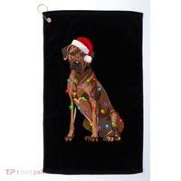 Rhodesian Ridgeback Christmas Lights Xmas Dog Lover Golf Towel thumb 0