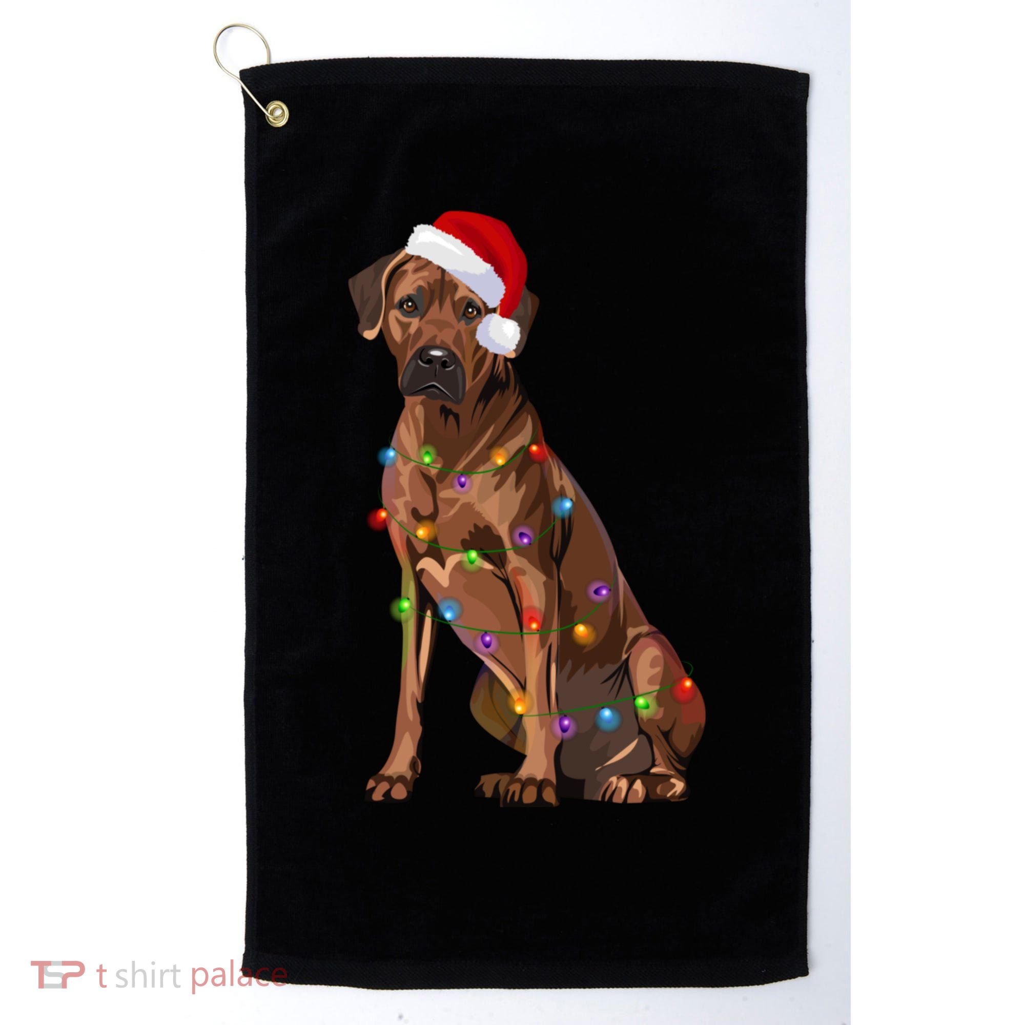 Rhodesian Ridgeback Christmas Lights Xmas Dog Lover Golf Towel