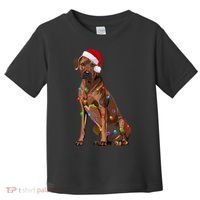 Rhodesian Ridgeback Christmas Lights Xmas Dog Lover Toddler T-Shirt thumb 0