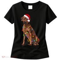Rhodesian Ridgeback Christmas Lights Xmas Dog Lover Women's T-Shirt thumb 0