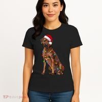 Rhodesian Ridgeback Christmas Lights Xmas Dog Lover Women's T-Shirt thumb 4