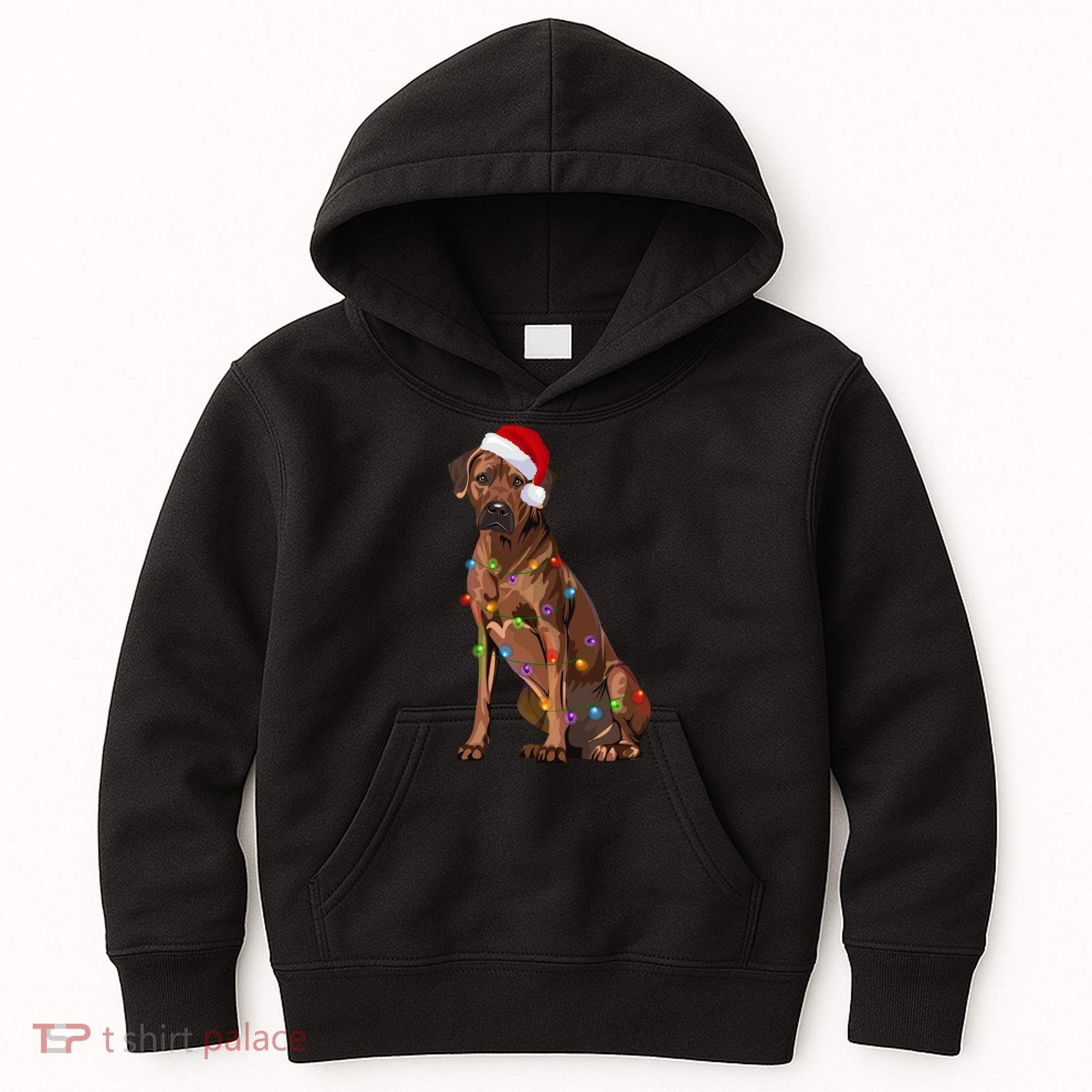 Rhodesian Ridgeback Christmas Lights Xmas Dog Lover Kids Hoodie