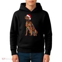 Rhodesian Ridgeback Christmas Lights Xmas Dog Lover Kids Hoodie thumb 4