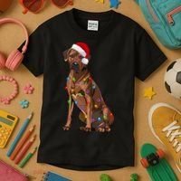 Rhodesian Ridgeback Christmas Lights Xmas Dog Lover Kids T-Shirt thumb 3