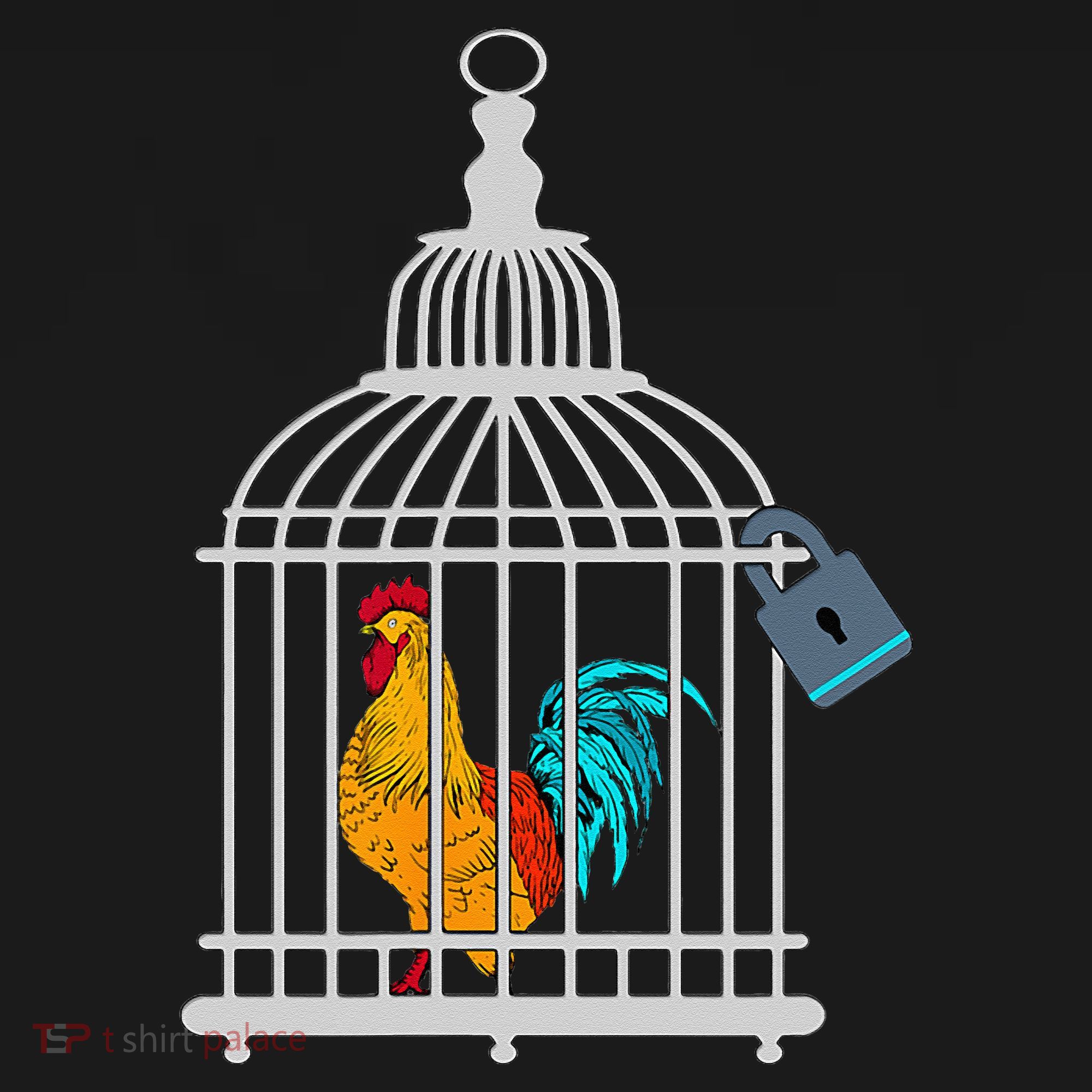 RED ROOSTER COCK MALE CHASTITY Chicken In Cage Women's Hoodie