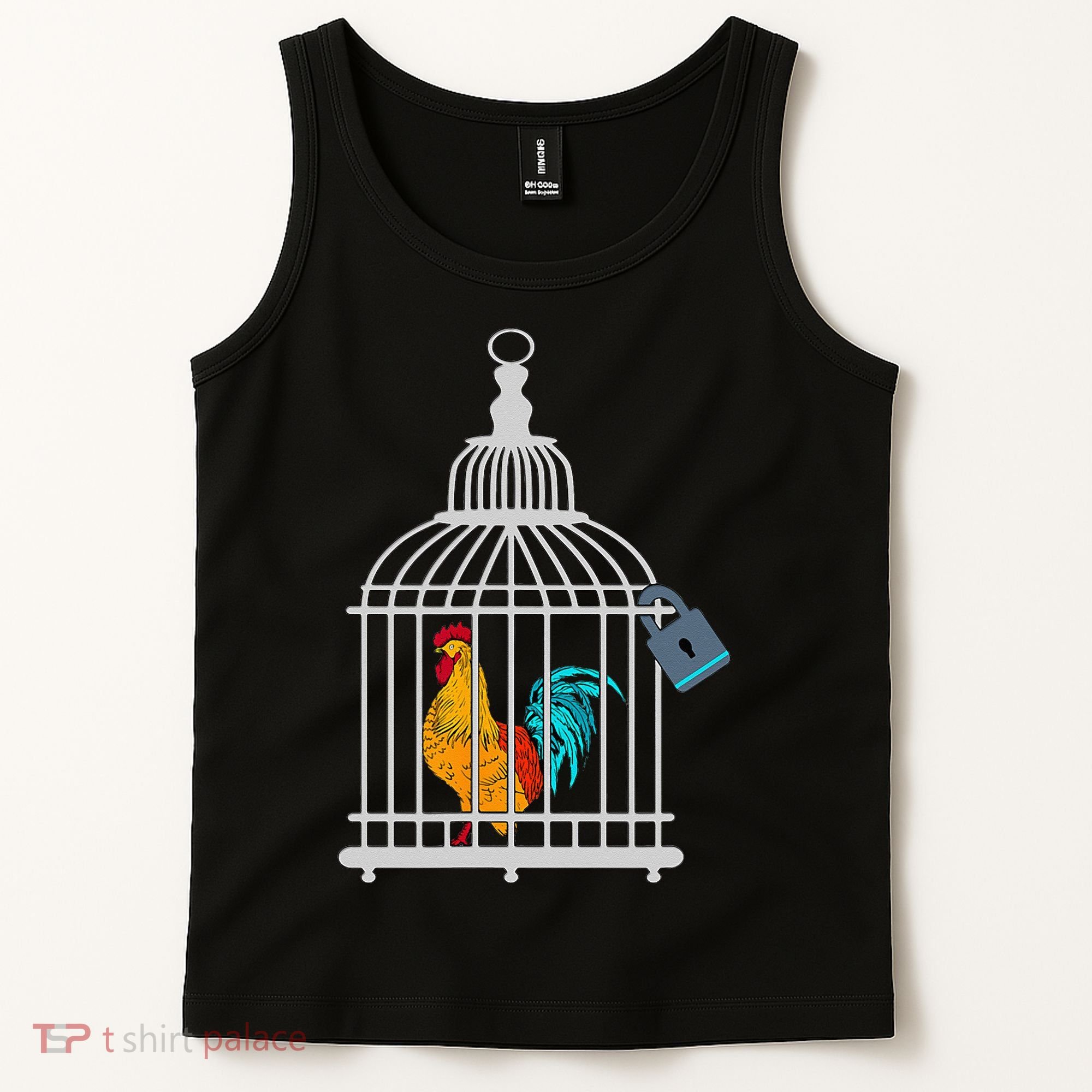 RED ROOSTER COCK MALE CHASTITY Chicken In Cage Tank Top