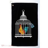 RED ROOSTER COCK MALE CHASTITY Chicken In Cage Golf Towel thumb 0