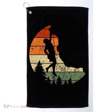 Retro Rock Climbing Vintage Climber Golf Towel