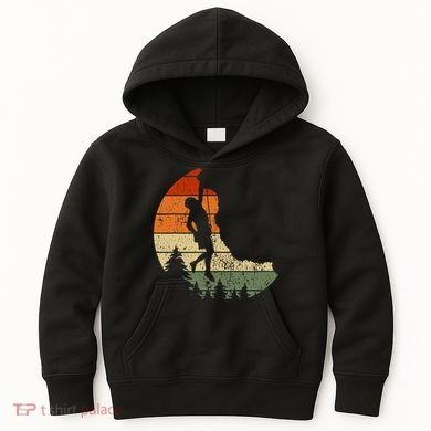 Retro Rock Climbing Vintage Climber Kids Hoodie