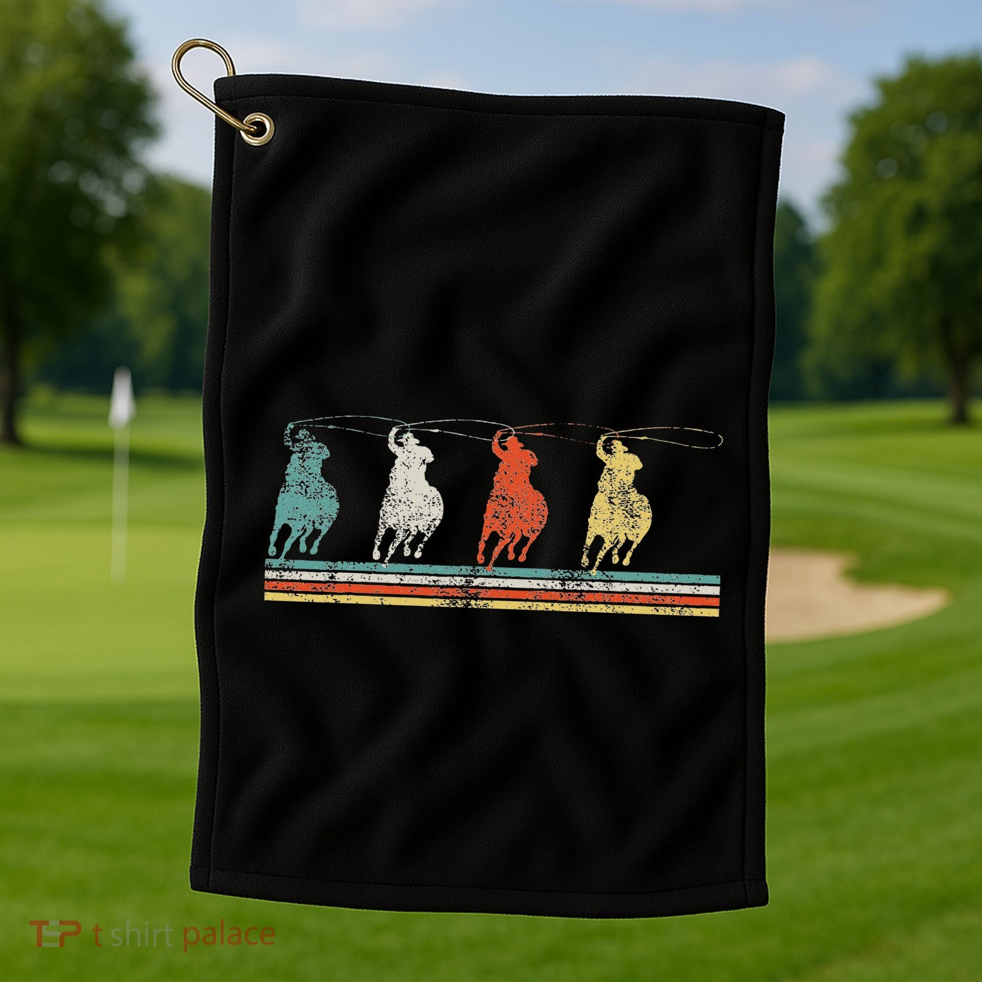 Roping Rodeo Cowboy Golf Towel