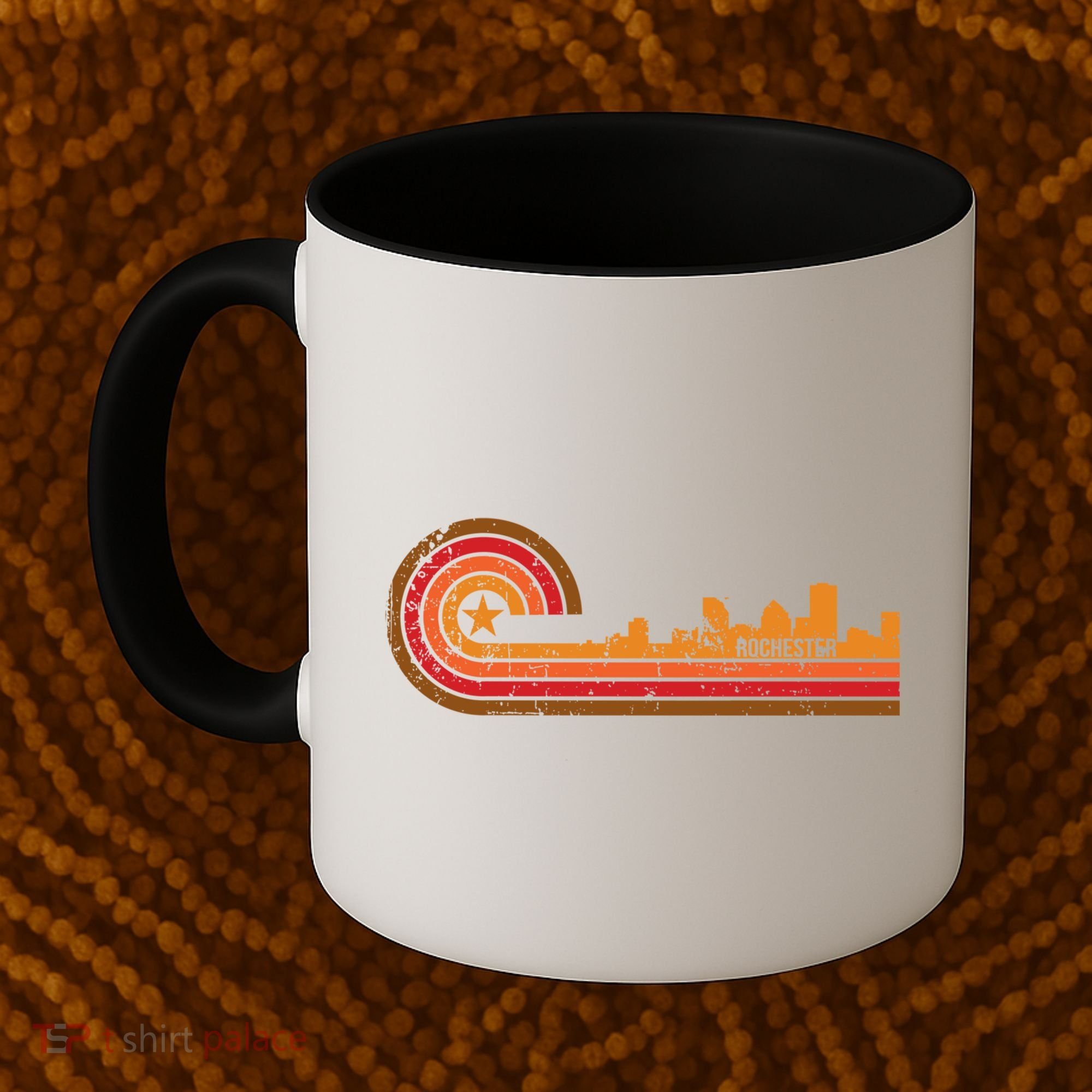 Retro Rochester Cityscape Gift Rochester Ny Skyline Gift Coffee Mug