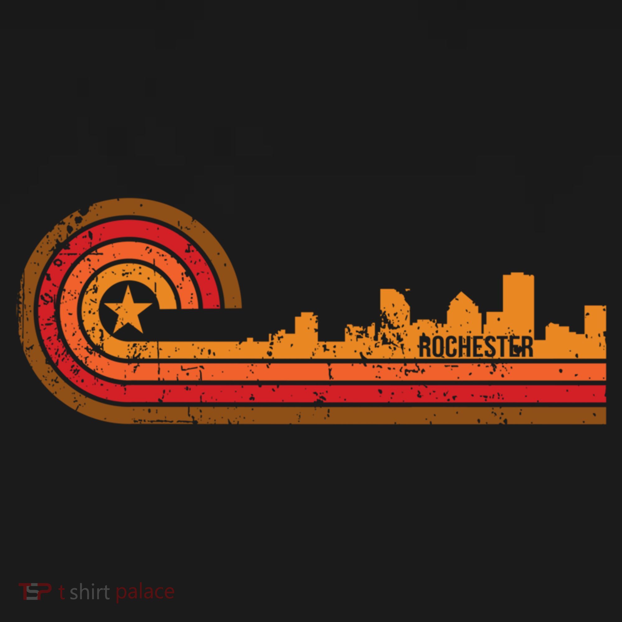Retro Rochester Cityscape Gift Rochester Ny Skyline Gift Women's Hoodie