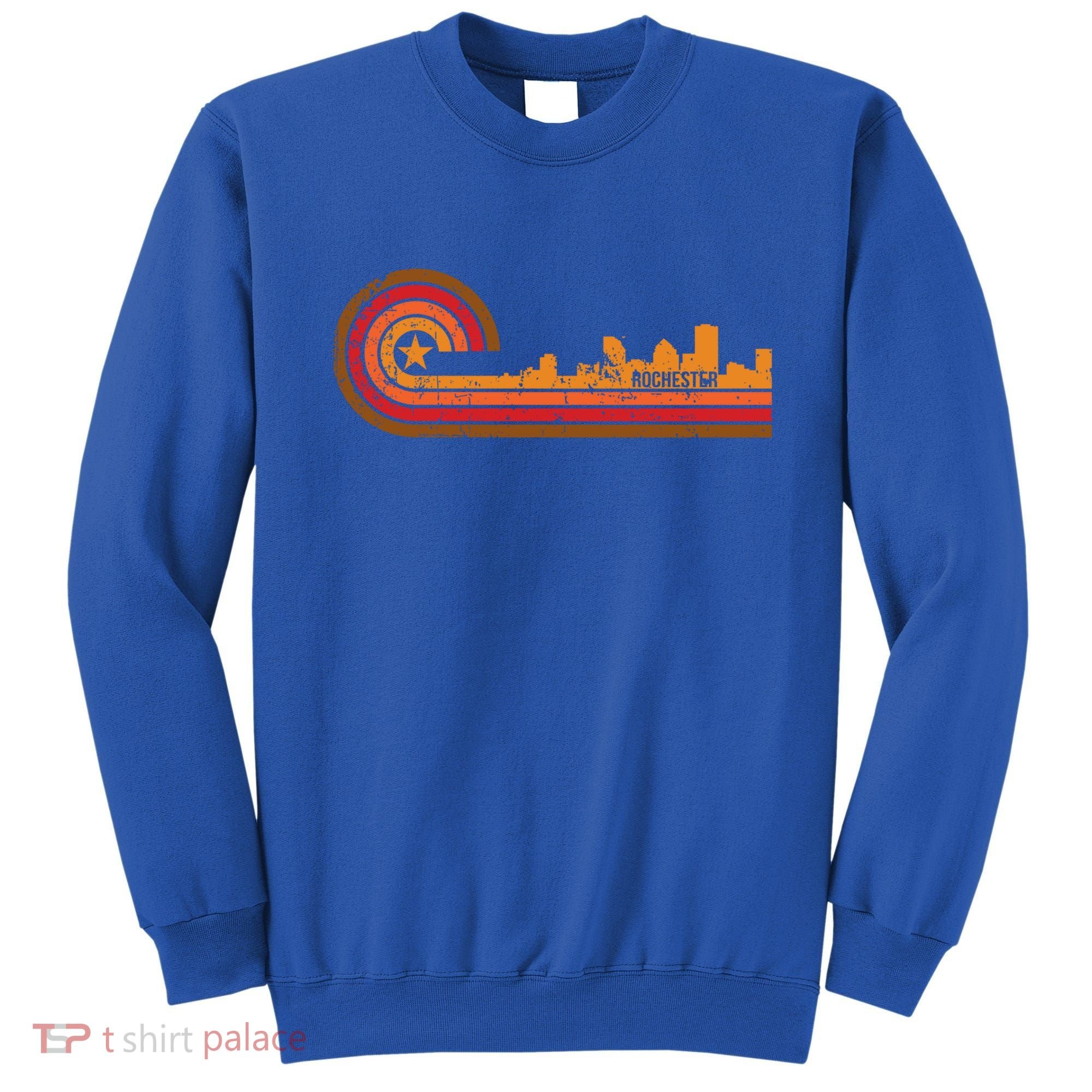 Retro Rochester Cityscape Gift Rochester Ny Skyline Gift Sweatshirt