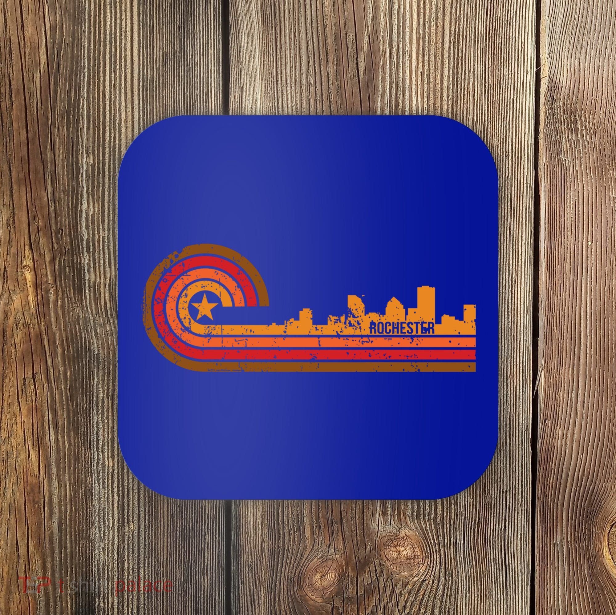 Retro Rochester Cityscape Gift Rochester Ny Skyline Gift Coaster