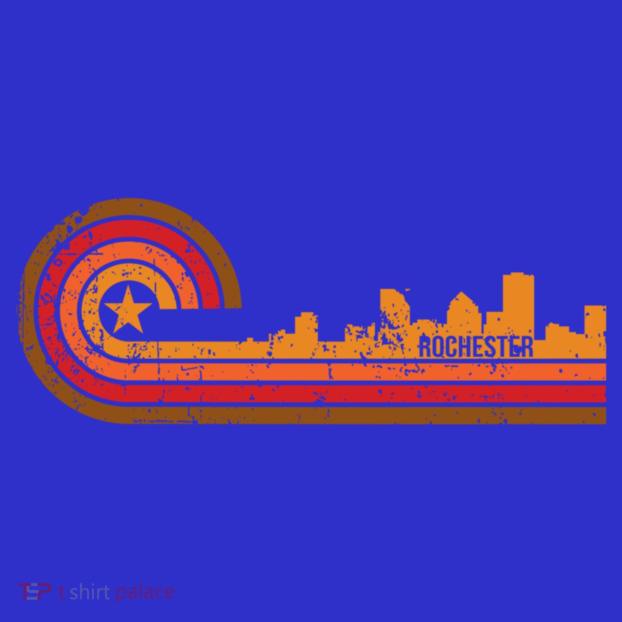 Retro Rochester Cityscape Gift Rochester Ny Skyline Gift Women's Tank Top