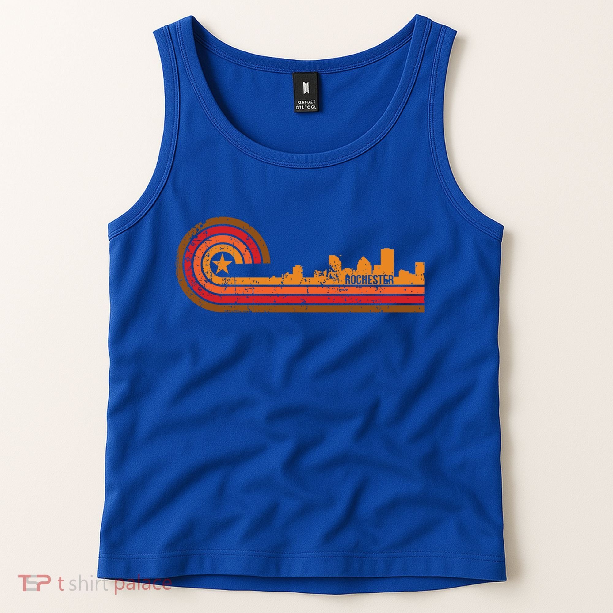 Retro Rochester Cityscape Gift Rochester Ny Skyline Gift Tank Top