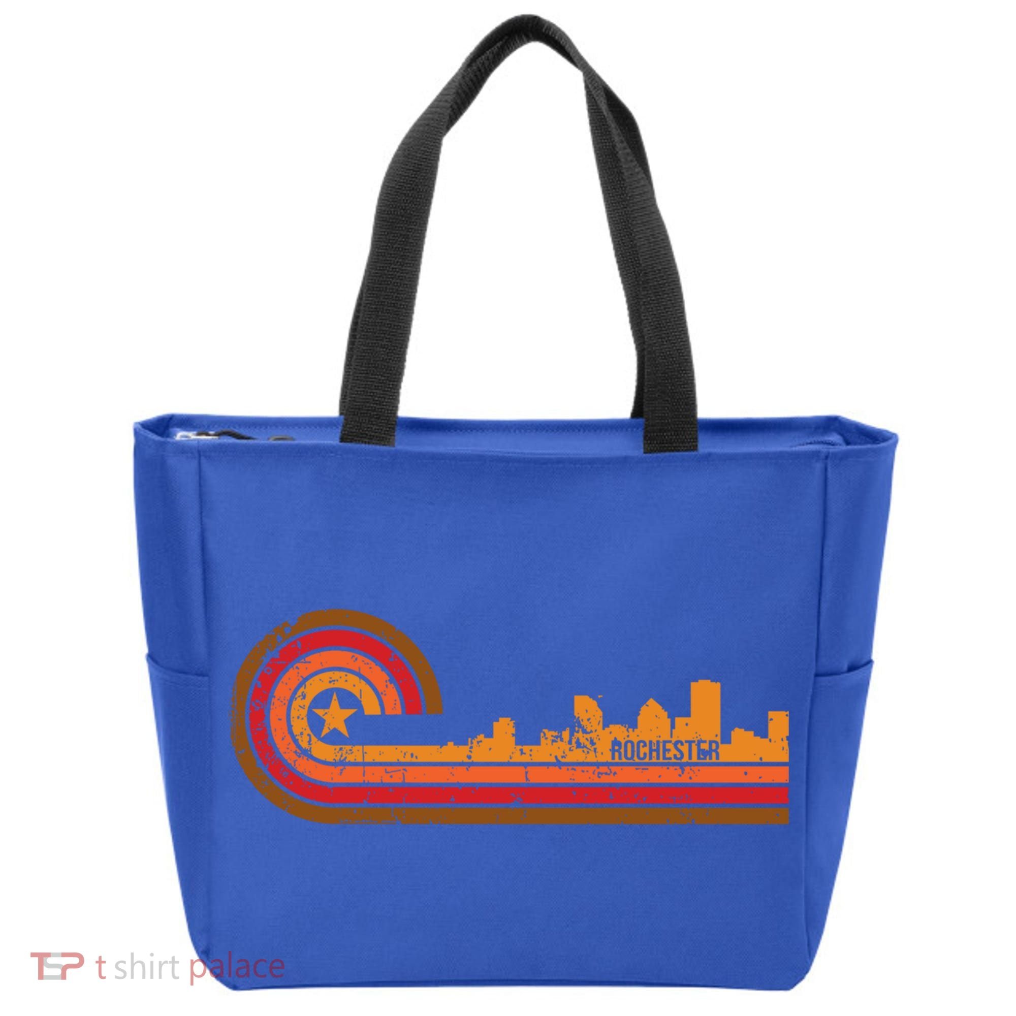 Retro Rochester Cityscape Gift Rochester Ny Skyline Gift Tote Bag