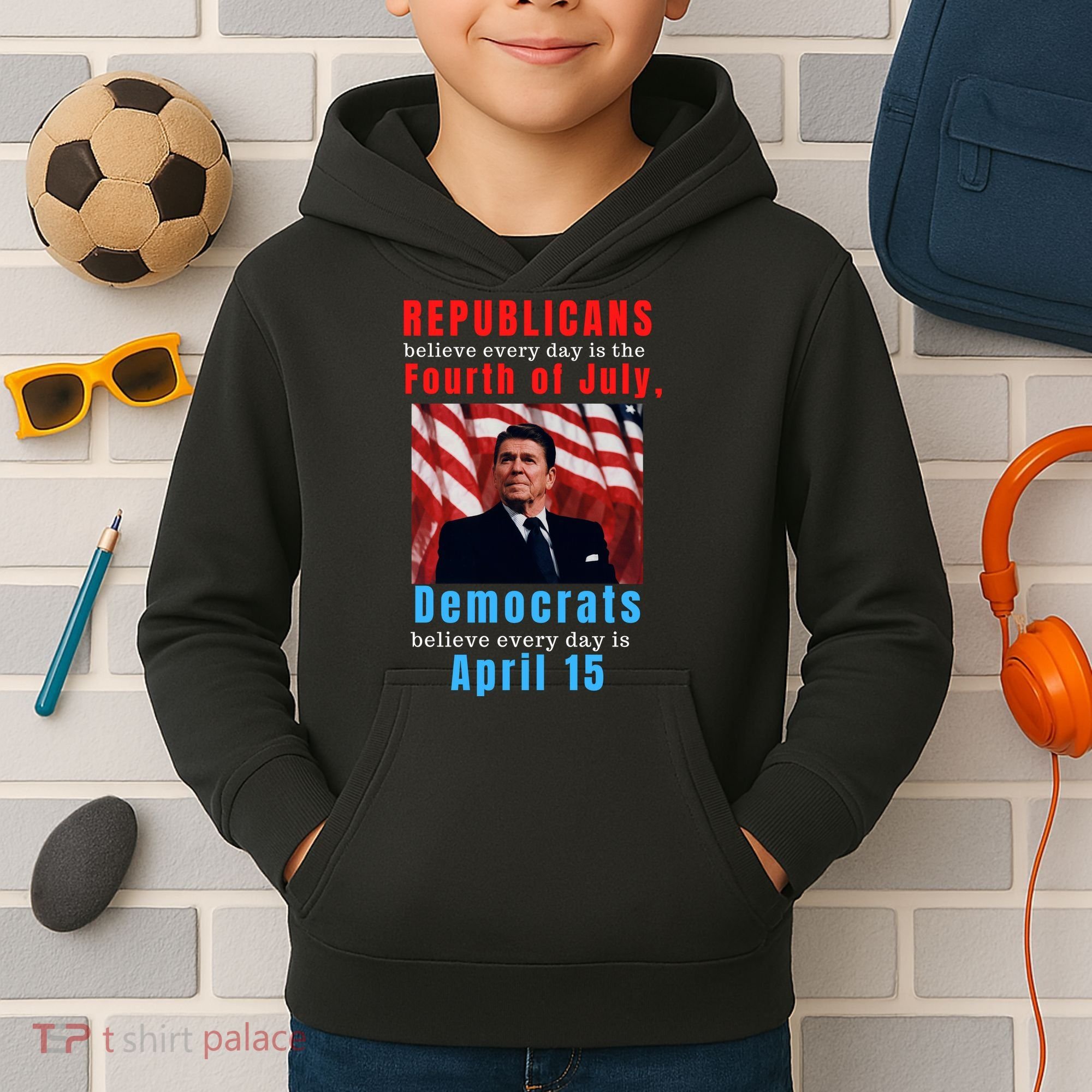 Ronald Reagan Conservative Kids Hoodie