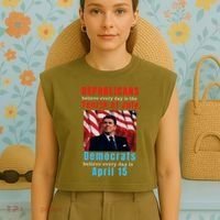 Ronald Reagan Conservative Garment-Dyed Women's Muscle Tee thumb 4