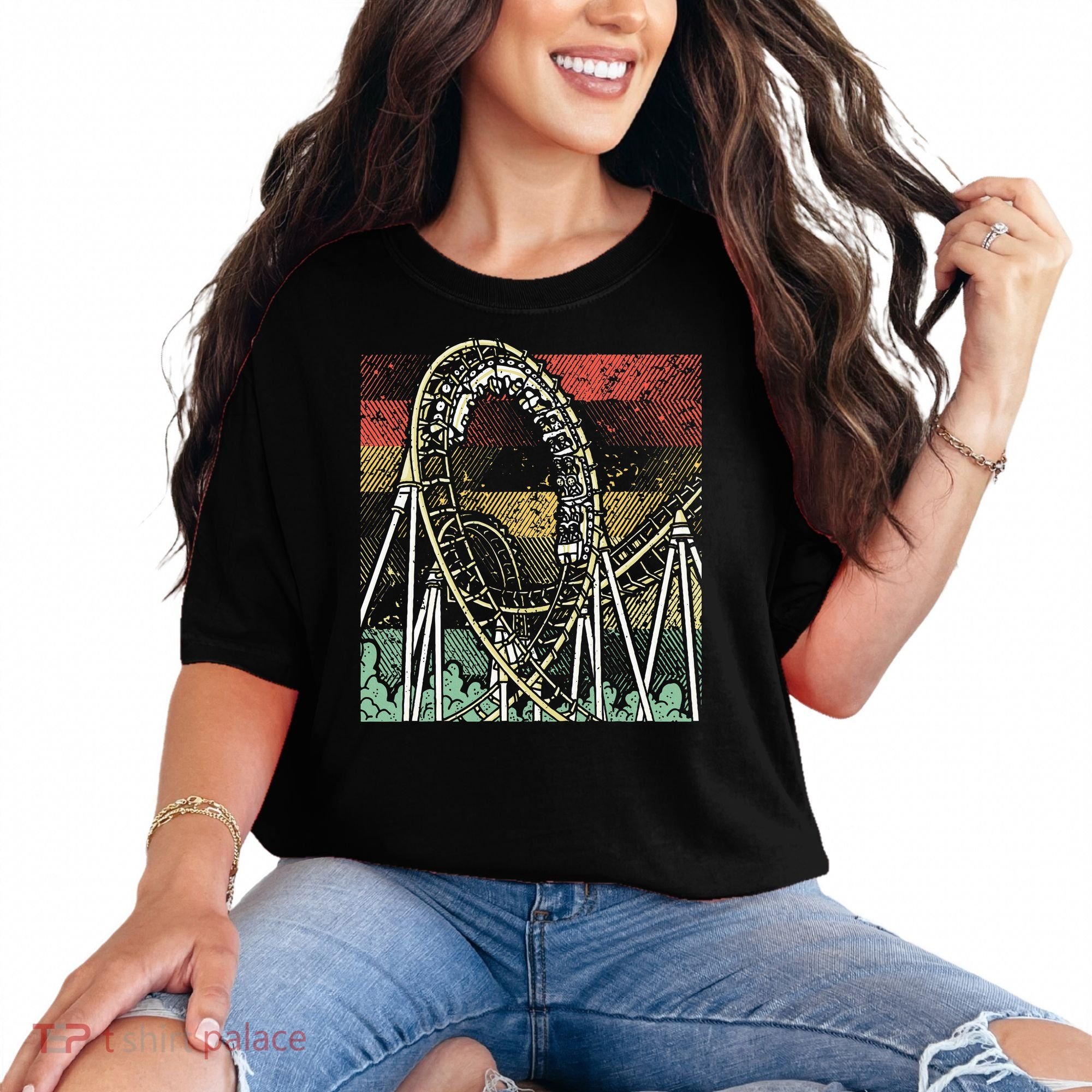Retro Roller Coaster Comfort Colors T-Shirt