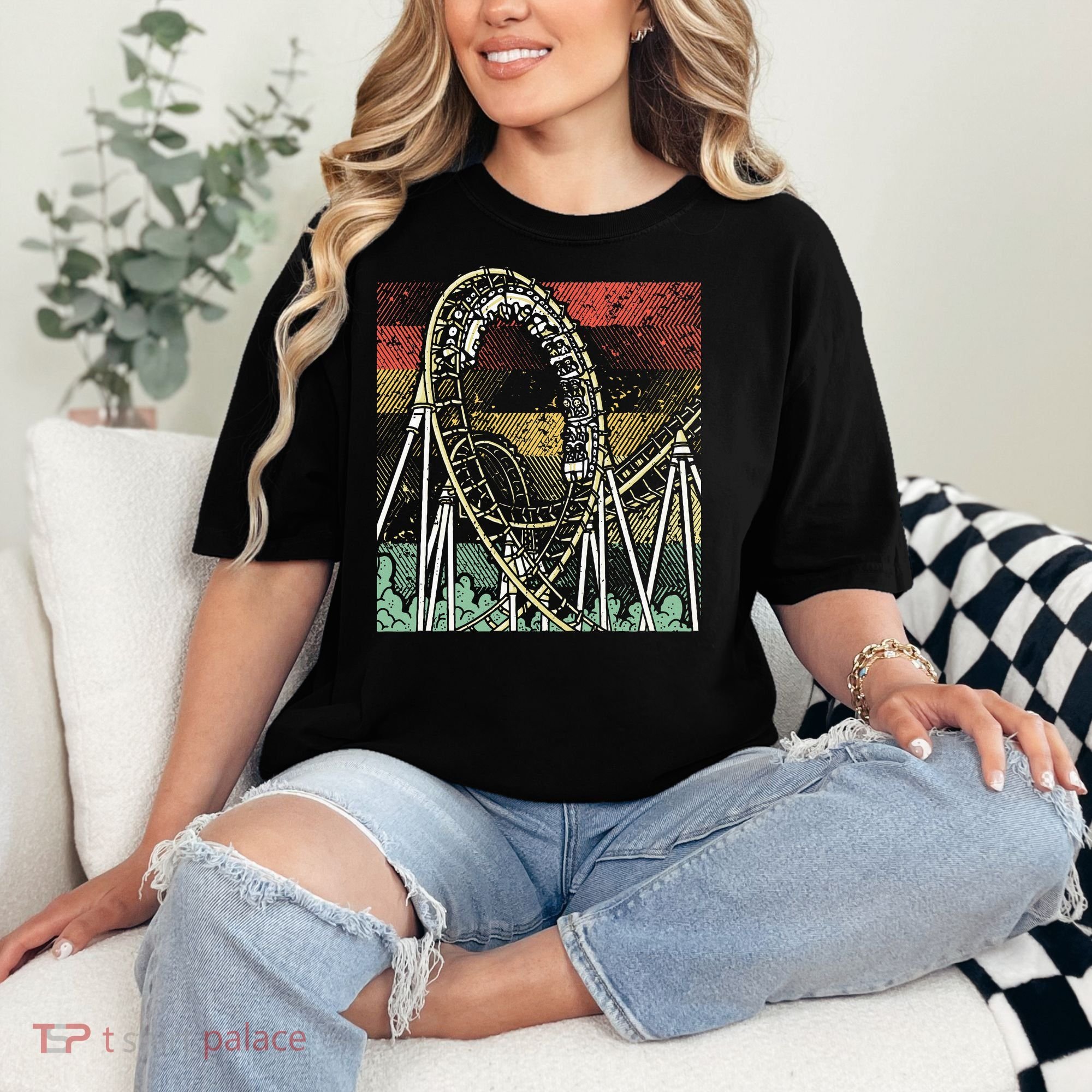 Retro Roller Coaster Comfort Colors T-Shirt