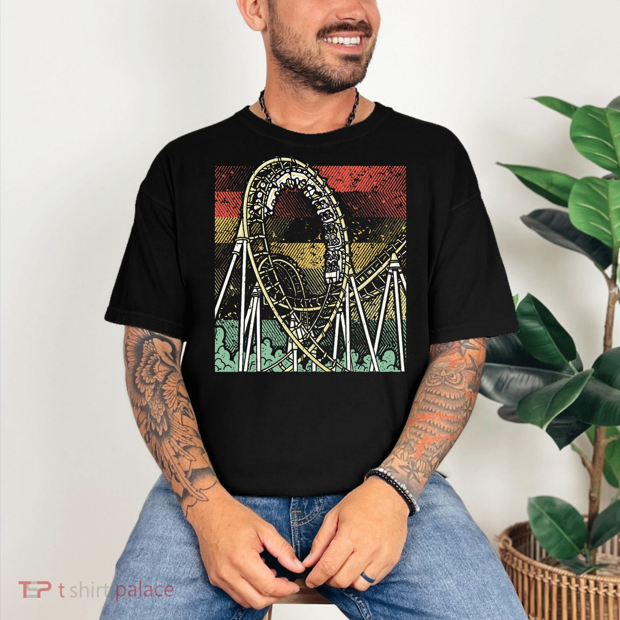 Retro Roller Coaster Comfort Colors T-Shirt
