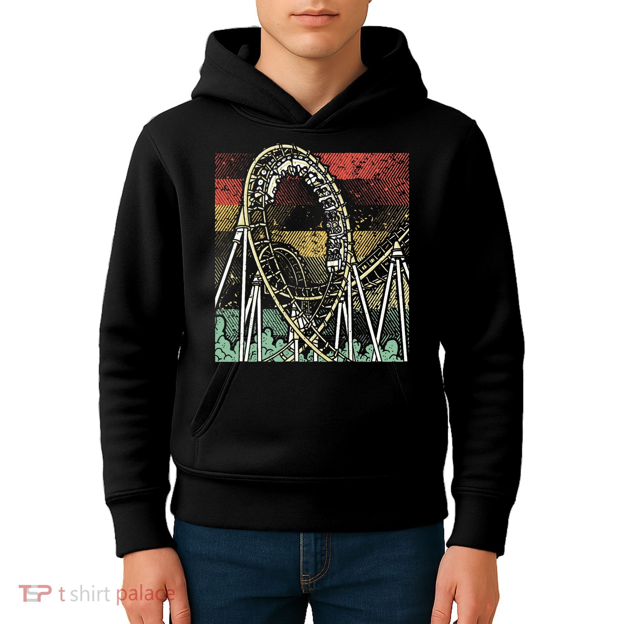 Retro Roller Coaster Kids Hoodie