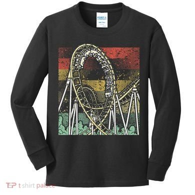 Retro Roller Coaster Kids Long Sleeve Shirt