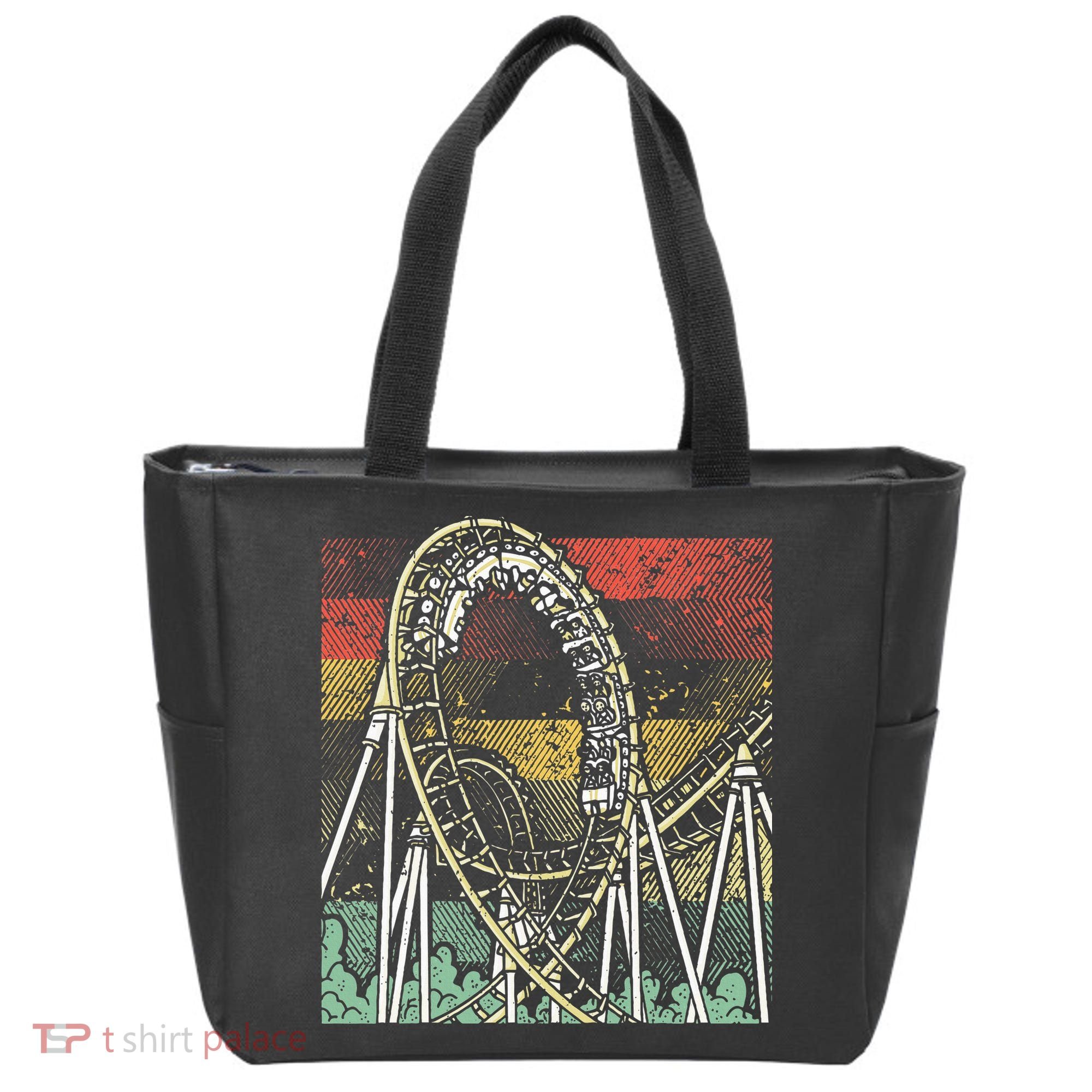 Retro Roller Coaster Tote Bag