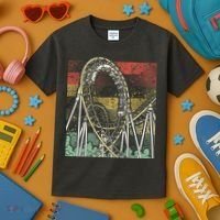 Retro Roller Coaster Kids T-Shirt thumb 3