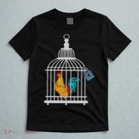 Red Rooster Cock Male Chastity Chicken In Cage T-Shirt thumb 5