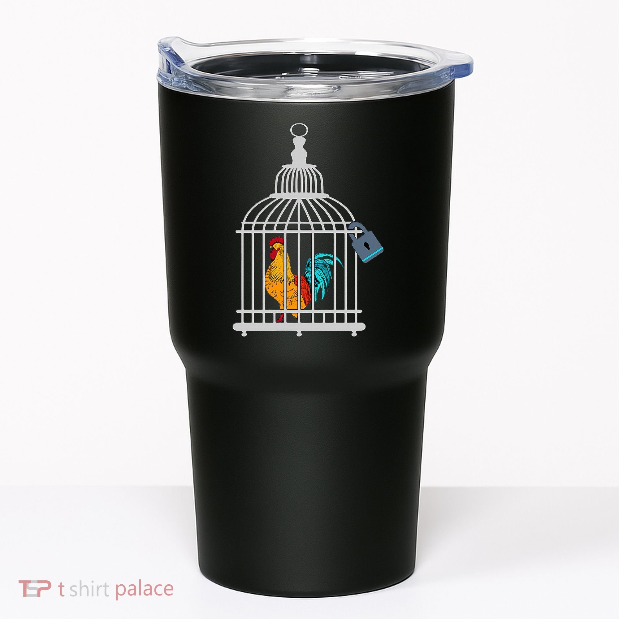 Red Rooster Cock Male Chastity Chicken In Cage Tumbler