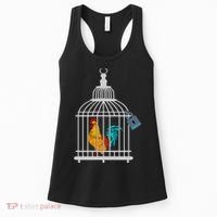 Red Rooster Cock Male Chastity Chicken In Cage Women's Tank Top thumb 0