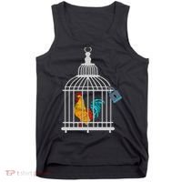 Red Rooster Cock Male Chastity Chicken In Cage Tank Top thumb 0