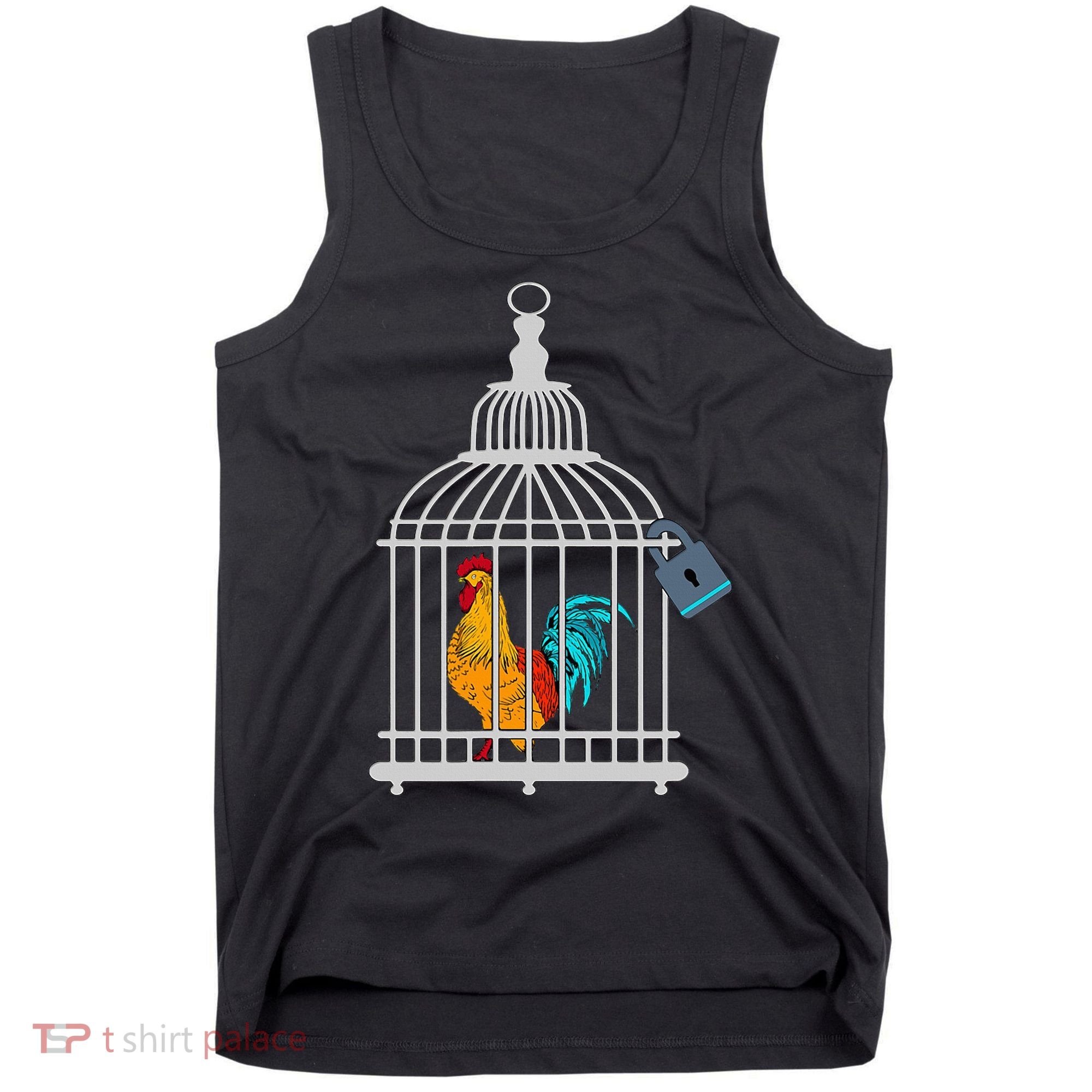 Red Rooster Cock Male Chastity Chicken In Cage Tank Top
