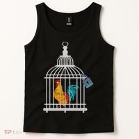 Red Rooster Cock Male Chastity Chicken In Cage Tank Top thumb 2