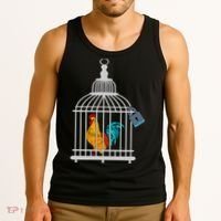 Red Rooster Cock Male Chastity Chicken In Cage Tank Top thumb 3