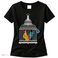 Red Rooster Cock Male Chastity Chicken In Cage Women's T-Shirt thumb 0