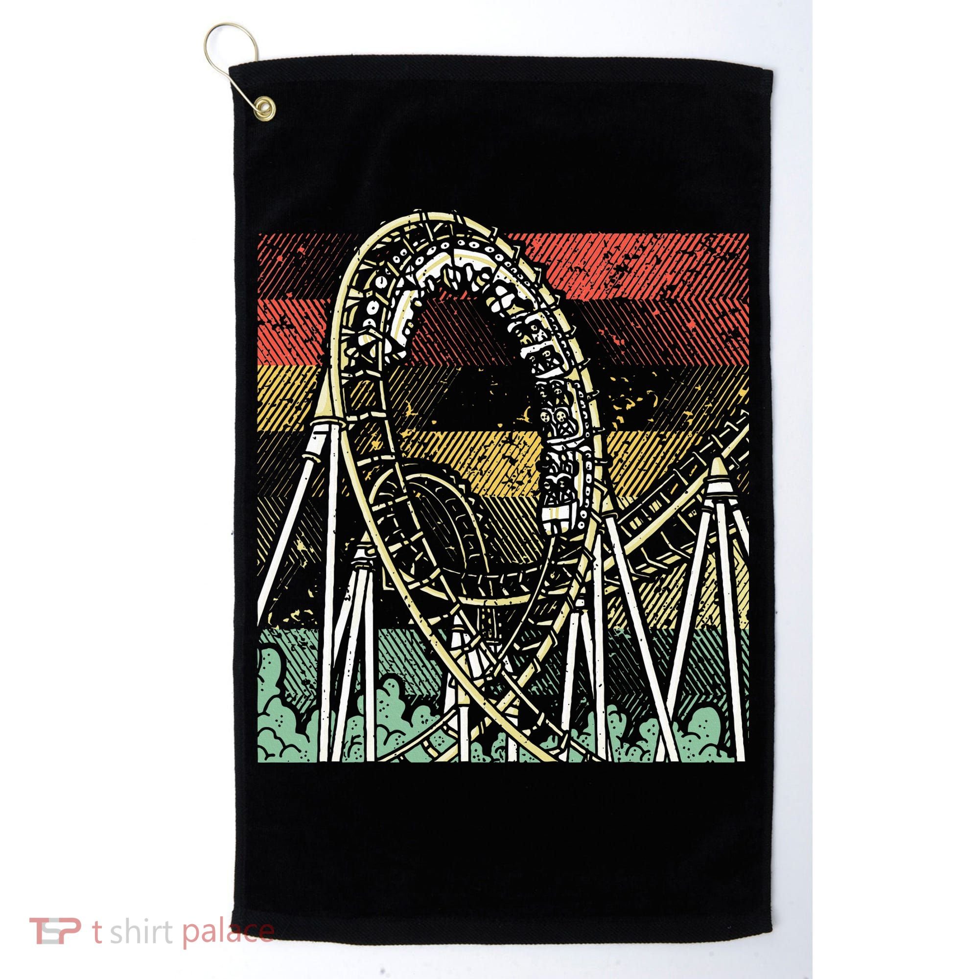 Retro Roller Coaster Golf Towel